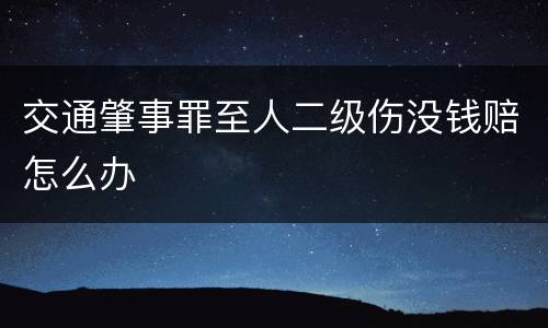交通肇事罪至人二级伤没钱赔怎么办