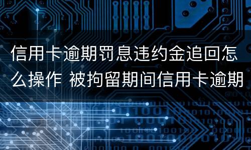 信用卡逾期罚息违约金追回怎么操作 被拘留期间信用卡逾期的利息违约金