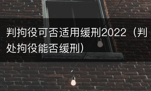 判拘役可否适用缓刑2022（判处拘役能否缓刑）