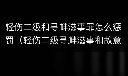 轻伤二级和寻衅滋事罪怎么惩罚（轻伤二级寻衅滋事和故意伤害怎么判）