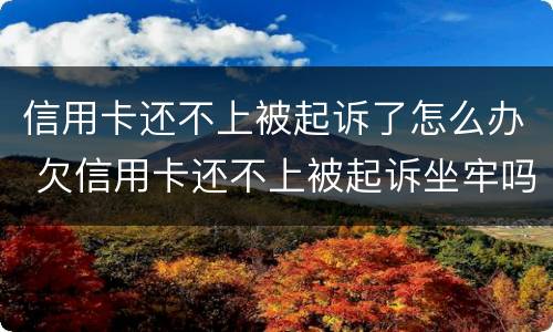 信用卡还不上被起诉了怎么办 欠信用卡还不上被起诉坐牢吗
