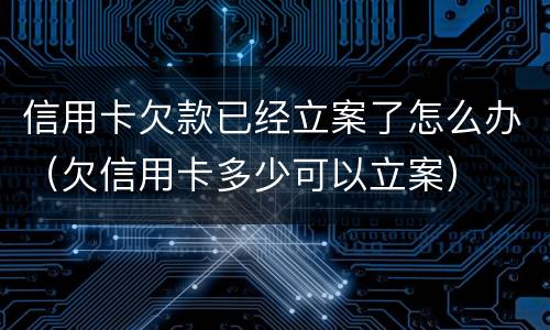 信用卡欠款已经立案了怎么办（欠信用卡多少可以立案）