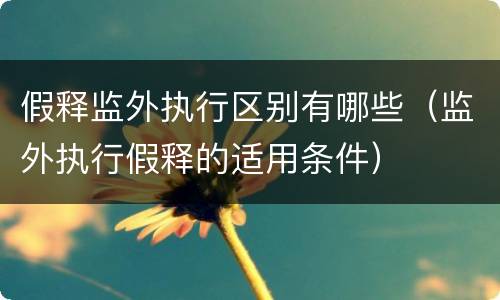 假释监外执行区别有哪些（监外执行假释的适用条件）