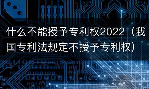 什么不能授予专利权2022（我国专利法规定不授予专利权）