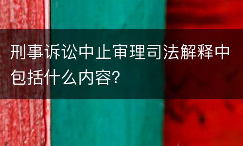 刑事诉讼中止审理司法解释中包括什么内容？