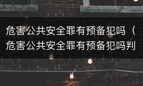 危害公共安全罪有预备犯吗（危害公共安全罪有预备犯吗判多少年）