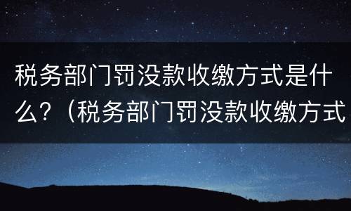 税务部门罚没款收缴方式是什么?（税务部门罚没款收缴方式是什么意思）