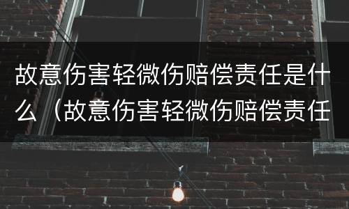 故意伤害轻微伤赔偿责任是什么（故意伤害轻微伤赔偿责任是什么意思）
