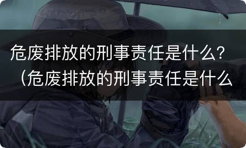 危废排放的刑事责任是什么？（危废排放的刑事责任是什么处罚）