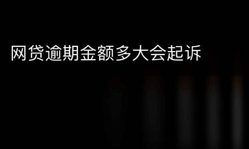 网贷逾期金额多大会起诉