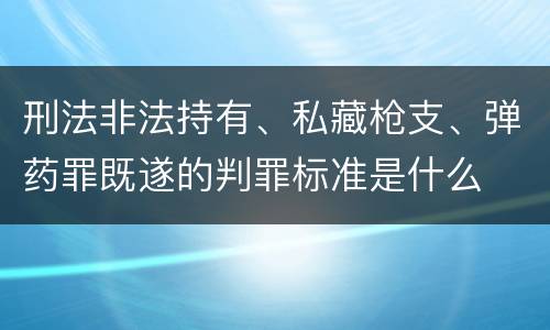 刑法非法持有、私藏枪支、弹药罪既遂的判罪标准是什么