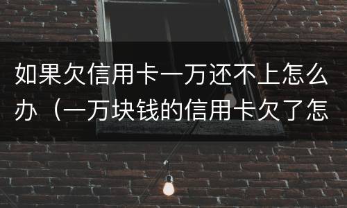 如果欠信用卡一万还不上怎么办（一万块钱的信用卡欠了怎么办）