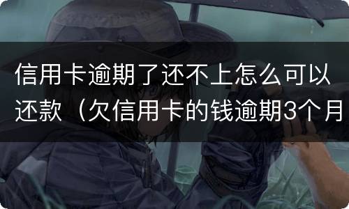 信用卡逾期了还不上怎么可以还款（欠信用卡的钱逾期3个月了还不上怎么办）