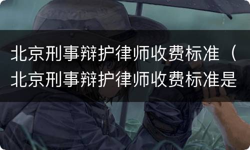 北京刑事辩护律师收费标准（北京刑事辩护律师收费标准是多少）