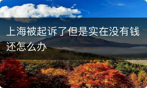 上海被起诉了但是实在没有钱还怎么办