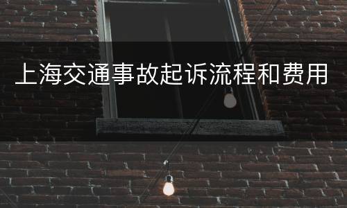 上海交通事故起诉流程和费用