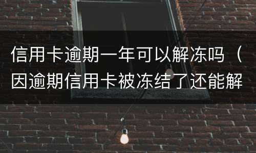 信用卡逾期一年可以解冻吗（因逾期信用卡被冻结了还能解冻吗）