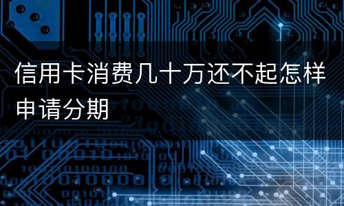 信用卡消费几十万还不起怎样申请分期