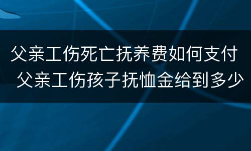 父亲工伤死亡抚养费如何支付 父亲工伤孩子抚恤金给到多少岁