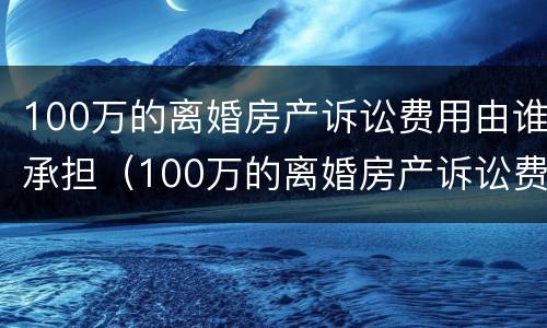 100万的离婚房产诉讼费用由谁承担（100万的离婚房产诉讼费用由谁承担呢）