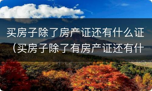 买房子除了房产证还有什么证（买房子除了有房产证还有什么证）
