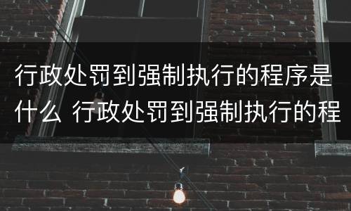 行政处罚到强制执行的程序是什么 行政处罚到强制执行的程序是什么意思