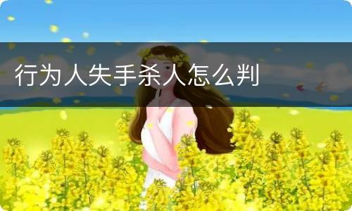 行为人失手杀人怎么判
