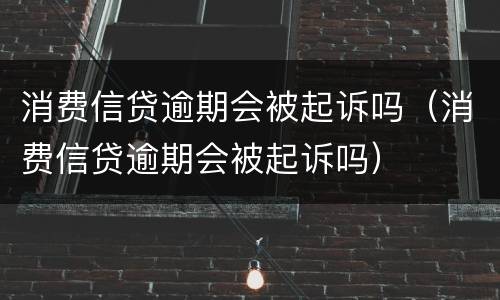 消费信贷逾期会被起诉吗（消费信贷逾期会被起诉吗）
