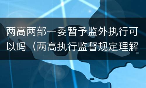两高两部一委暂予监外执行可以吗（两高执行监督规定理解与适用）