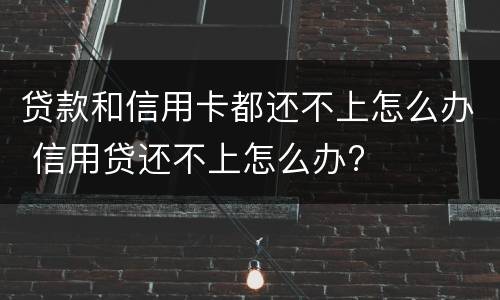 贷款和信用卡都还不上怎么办 信用贷还不上怎么办?