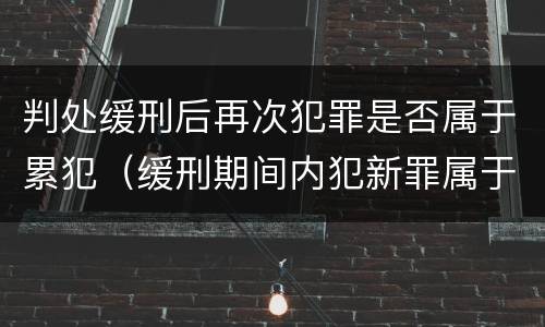 判处缓刑后再次犯罪是否属于累犯（缓刑期间内犯新罪属于累犯吗）