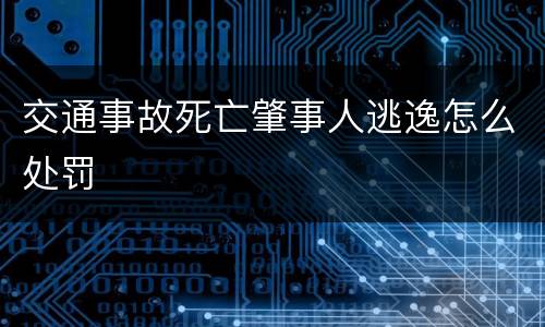 交通事故死亡肇事人逃逸怎么处罚