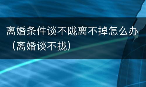 离婚条件谈不陇离不掉怎么办（离婚谈不拢）