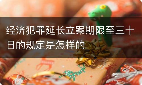 经济犯罪延长立案期限至三十日的规定是怎样的