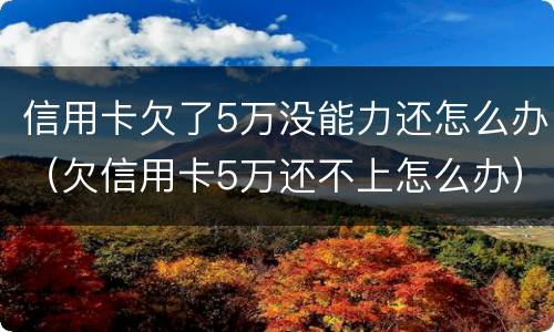 信用卡欠了5万没能力还怎么办（欠信用卡5万还不上怎么办）