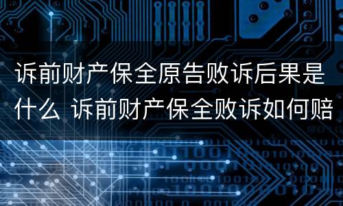 诉前财产保全原告败诉后果是什么 诉前财产保全败诉如何赔偿