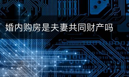 婚内购房是夫妻共同财产吗