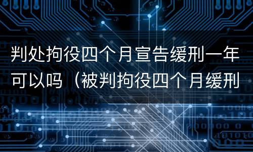 判处拘役四个月宣告缓刑一年可以吗（被判拘役四个月缓刑六个月）