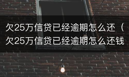 欠25万信贷已经逾期怎么还（欠25万信贷已经逾期怎么还钱）