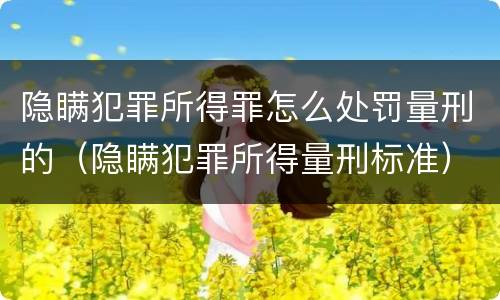 隐瞒犯罪所得罪怎么处罚量刑的（隐瞒犯罪所得量刑标准）