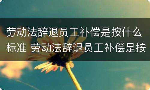 劳动法辞退员工补偿是按什么标准 劳动法辞退员工补偿是按什么标准算