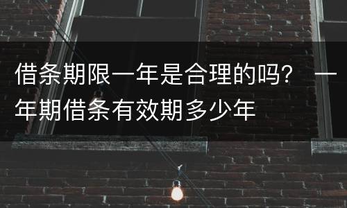 借条期限一年是合理的吗？ 一年期借条有效期多少年