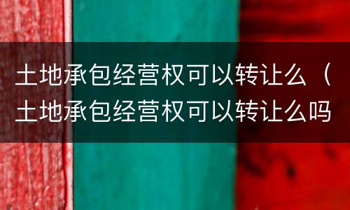 土地承包经营权可以转让么（土地承包经营权可以转让么吗）