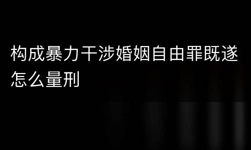 构成暴力干涉婚姻自由罪既遂怎么量刑