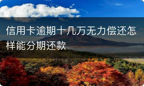 信用卡逾期十几万无力偿还怎样能分期还款