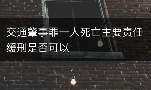 交通肇事罪一人死亡主要责任缓刑是否可以