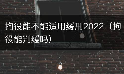 拘役能不能适用缓刑2022（拘役能判缓吗）