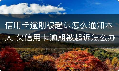 信用卡逾期被起诉怎么通知本人 欠信用卡逾期被起诉怎么办