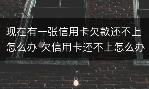 现在有一张信用卡欠款还不上怎么办 欠信用卡还不上怎么办会有哪些后果