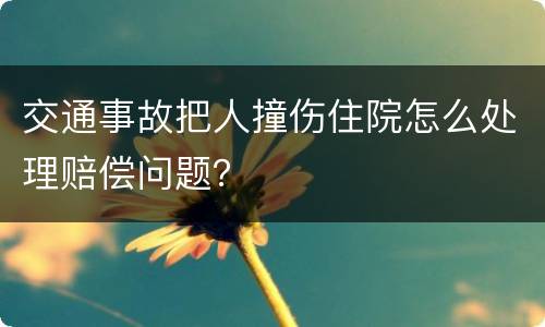 交通事故把人撞伤住院怎么处理赔偿问题？